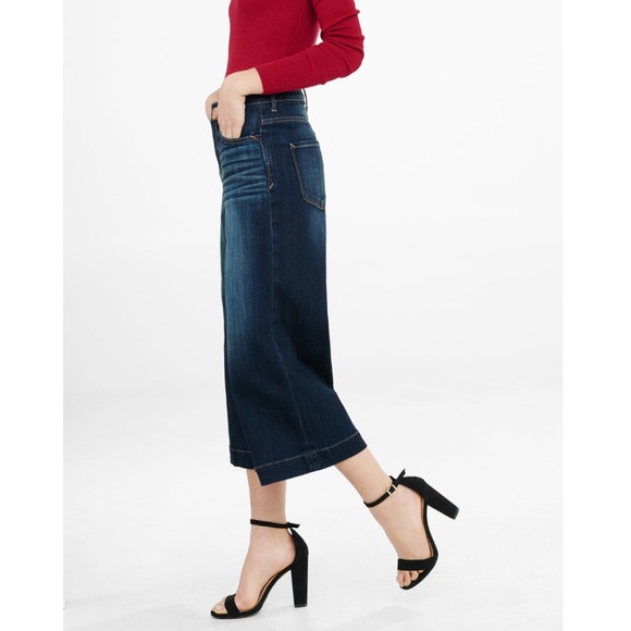 HOST PICK! 🎉EXPRESS Culotte Denim Jeans Hi-Rise Size 00 - Picture 3 of 10